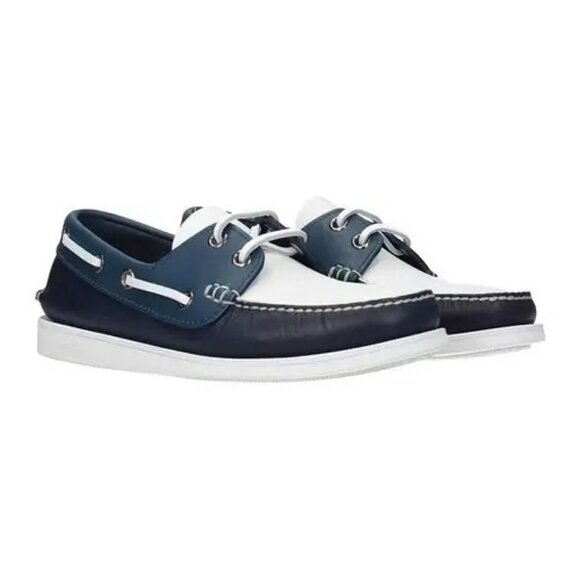 Club Room Mens Elliot Moc Toe Lace Up Comfortable Boat Shoes Navy Size 9.5M NIB - Picture 3 of 5